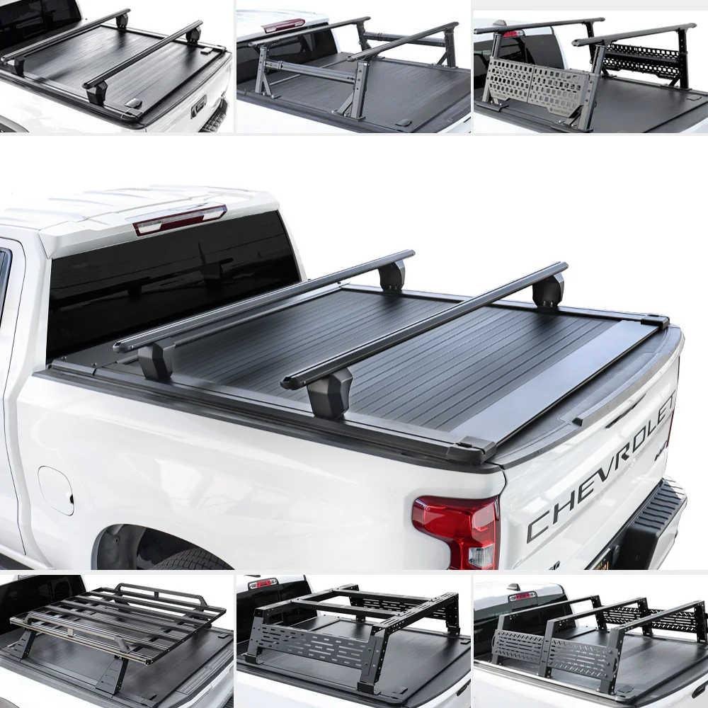 Alaska retractable tonneau cover open on a Chevy Silverado 1500 in winter