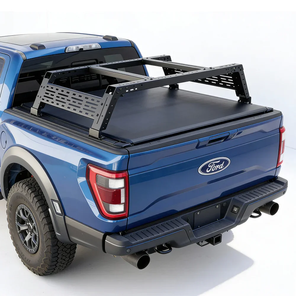 Alaska soft roll-up tonneau cover on a Ford F-150 in winter