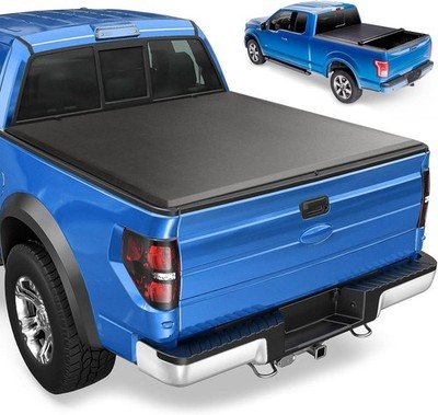 Alaska soft roll-up tonneau cover on a GMC Sierra 1500 in winter